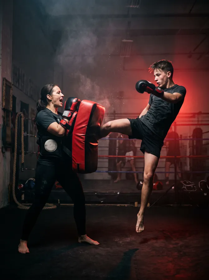 Área de Striking del training camp: Boxeo · Kickboxing · Muay Thai