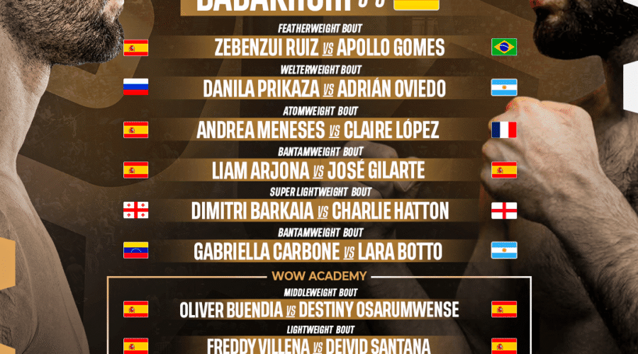 ¿Quien pelea en WOW 28? Conoce la fight card de Barcelona