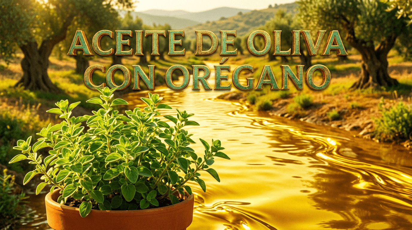 Firefly Gemini Flash La planta de oregano en primer plano con un rio de oro por detras y el texto en gra 368122