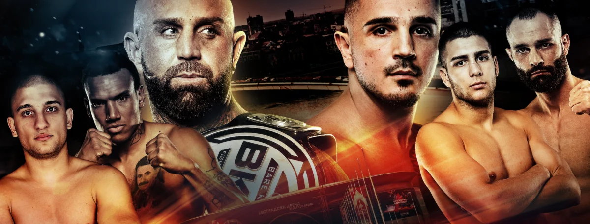 Cartel de bkfc fight night belgrade: faulkner vs. Prašović