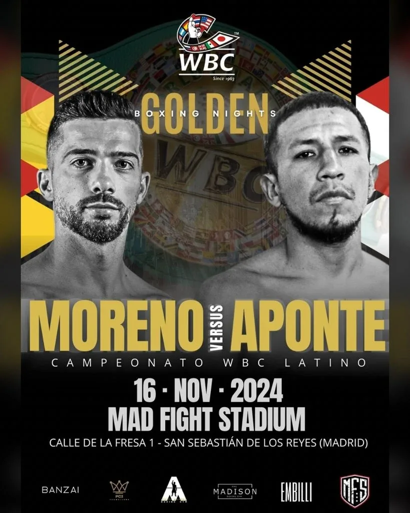 Cartel de wbc - golden boxing nights
