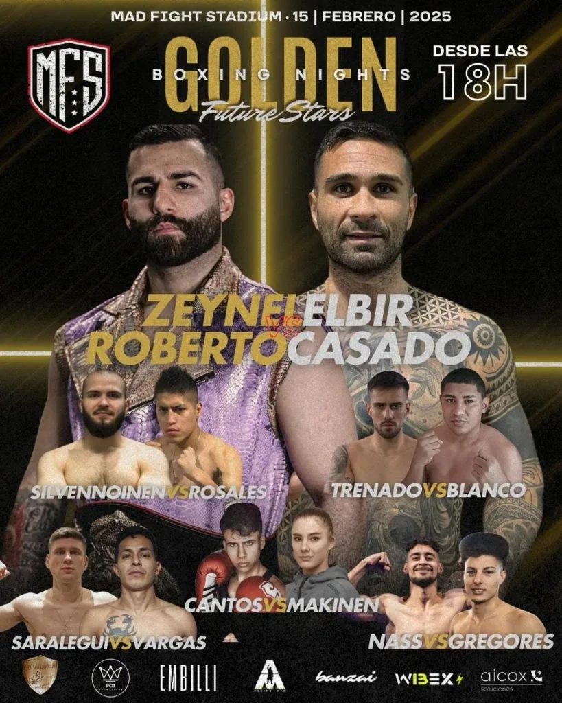 Cartel de golden boxing nights - 15-02-2025