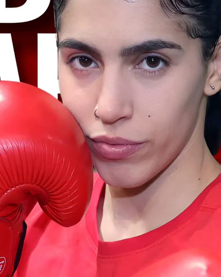 Jennifer «bam bam», boxeadora, en el cartel del dojo arena