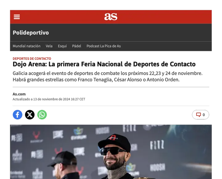 Recorte de as sobre la primera feria nacional de deportes de contacto
