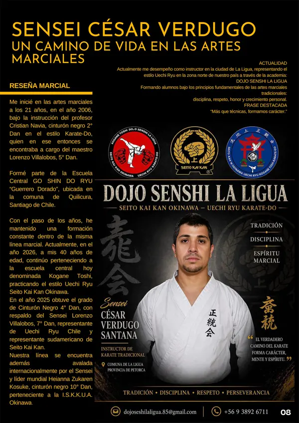 Página de mundo marcial sobre el sensei césar verdugo