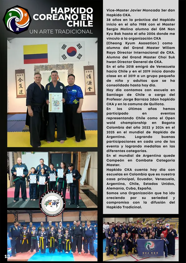 Página de mundo marcial sobre el hapkido coreano en chile