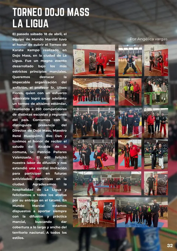 Página de mundo marcial con fotos del torneo dojo mass de la ligua