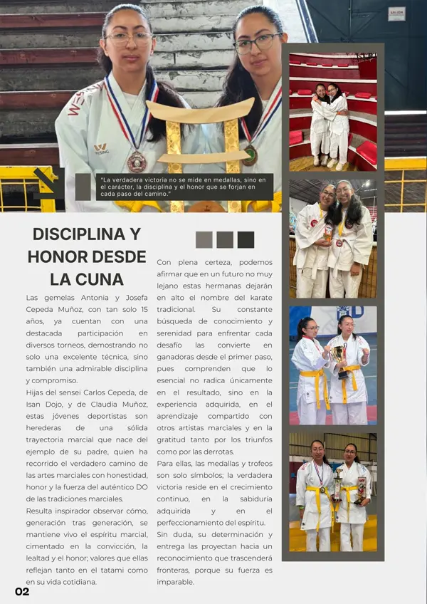 Página de mundo marcial sobre las gemelas antonia y josefa cepeda muñoz