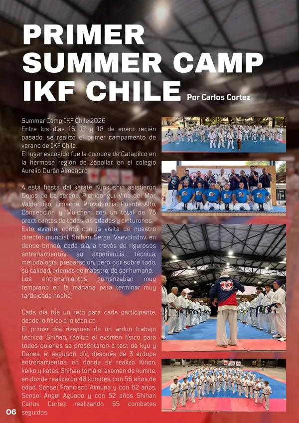 Página 6 de mundo marcial de febrero de 2026: primer summer camp ikf chile