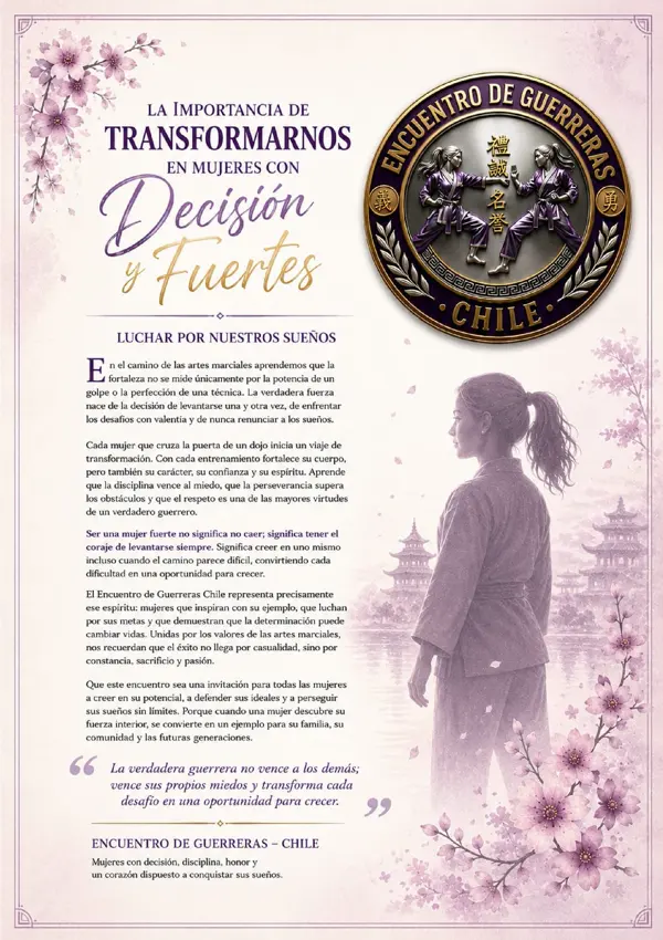 Página de mundo marcial de julio de 2026 que abre el encuentro de guerreras chile