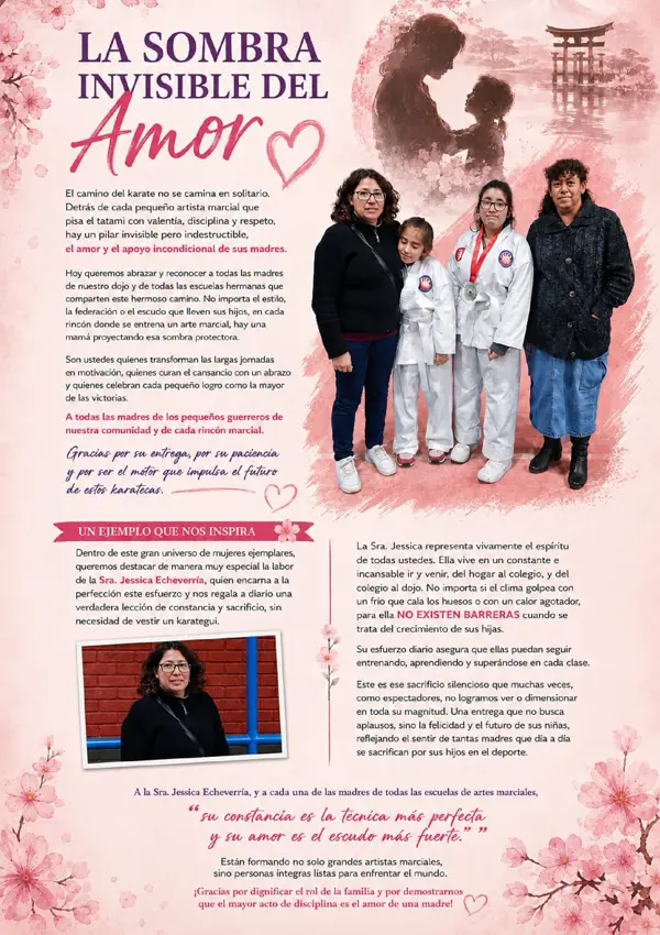 Página de mundo marcial de homenaje a las madres de los pequeños karatecas