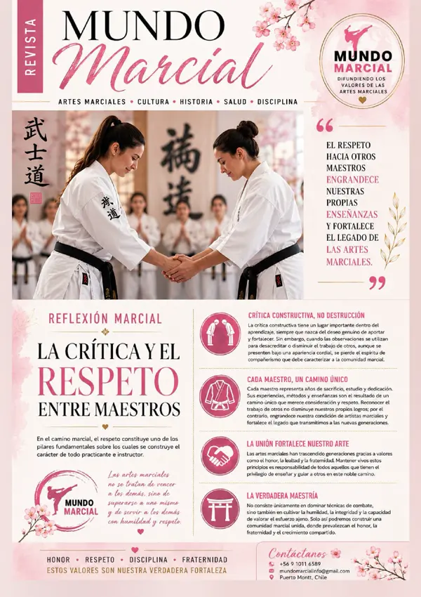 Página reflexión marcial de mundo marcial sobre la crítica y el respeto entre maestros