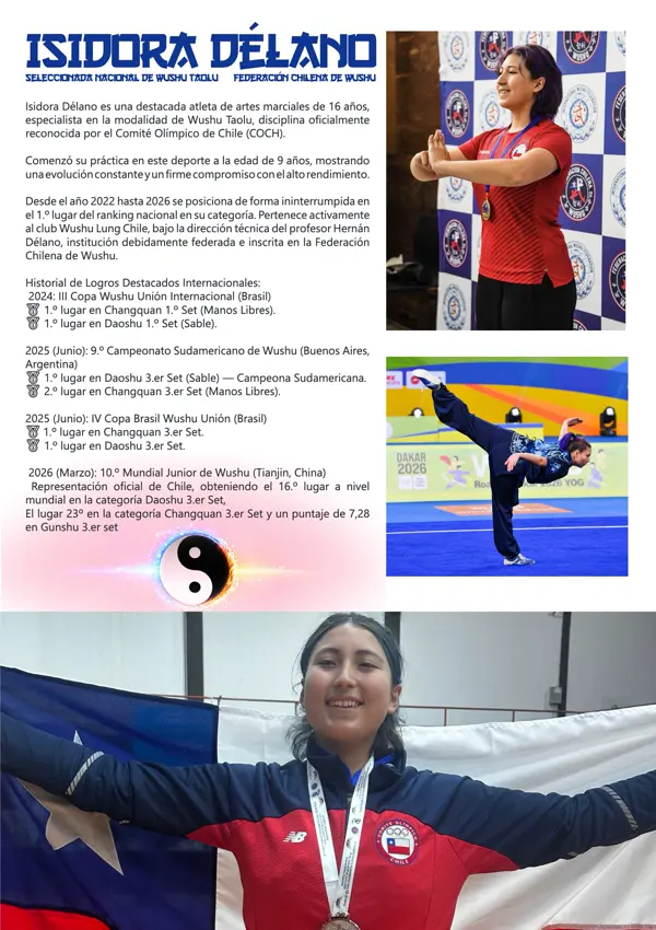 Página de mundo marcial de julio de 2026 sobre isidora délano