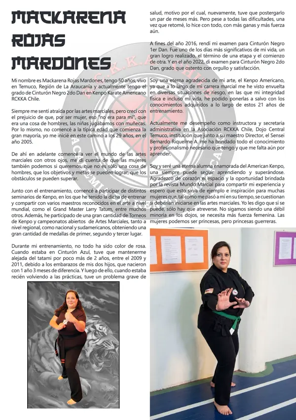 Página de mundo marcial de julio de 2026 con la historia de mackarena rojas mardones