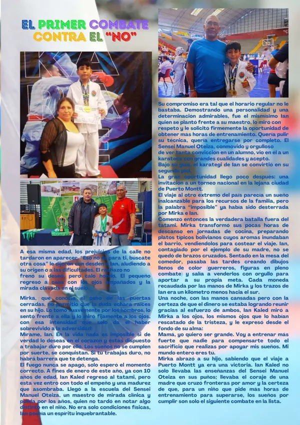 Página de mundo marcial sobre ian kaled y su madre mirka, el color de los sueños