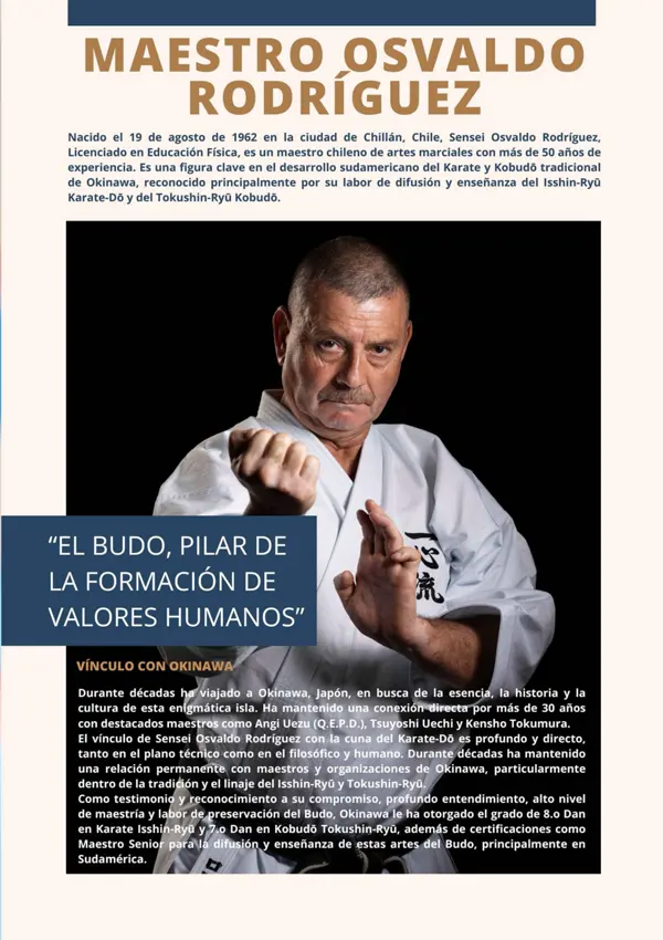 Página de mundo marcial de junio de 2026 sobre el maestro osvaldo rodríguez