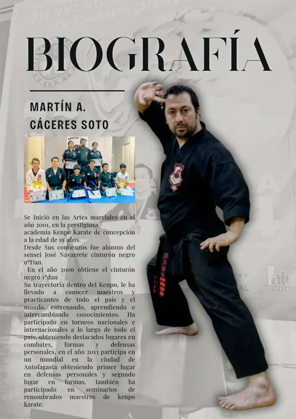 Página de mundo marcial de junio de 2026 con la biografía de martín cáceres soto
