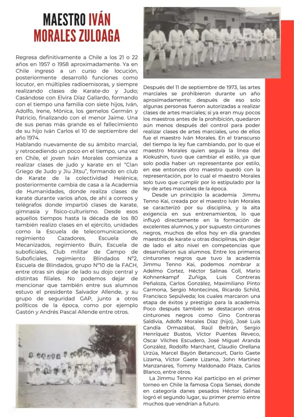 Página de mundo marcial sobre la historia del maestro iván morales zuloaga