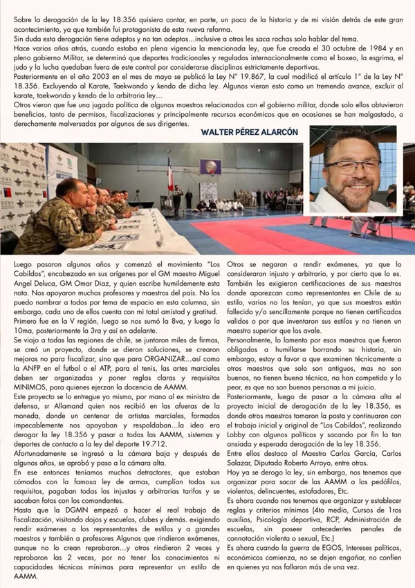 Página de mundo marcial de junio de 2026 con el artículo de walter pérez alarcón
