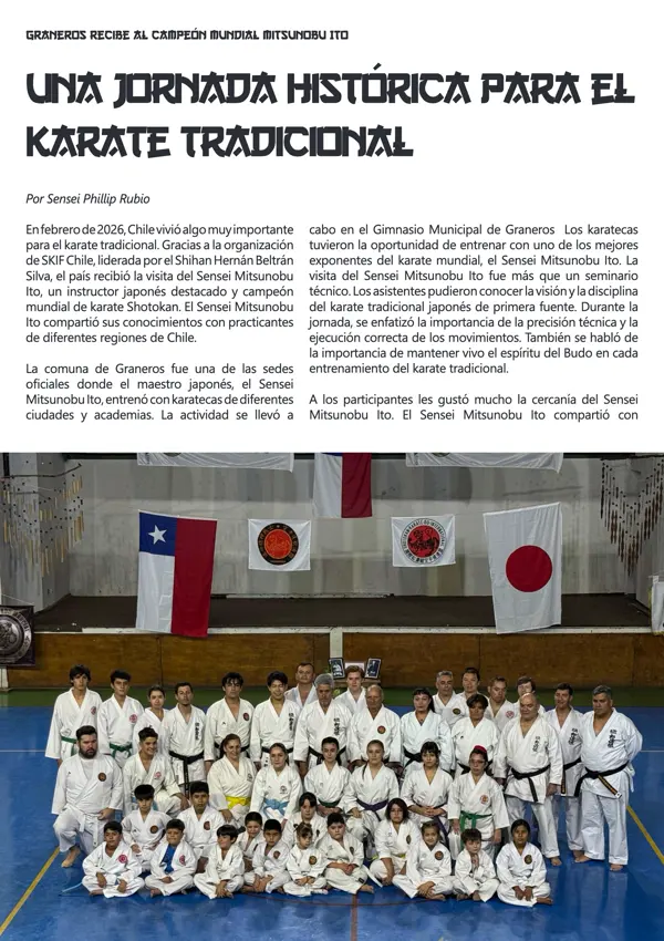 Página de mundo marcial de junio de 2026 sobre la visita de mitsunobu ito a graneros