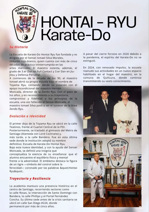 Página de mundo marcial de junio de 2026 sobre la escuela hontai ryu karate-do