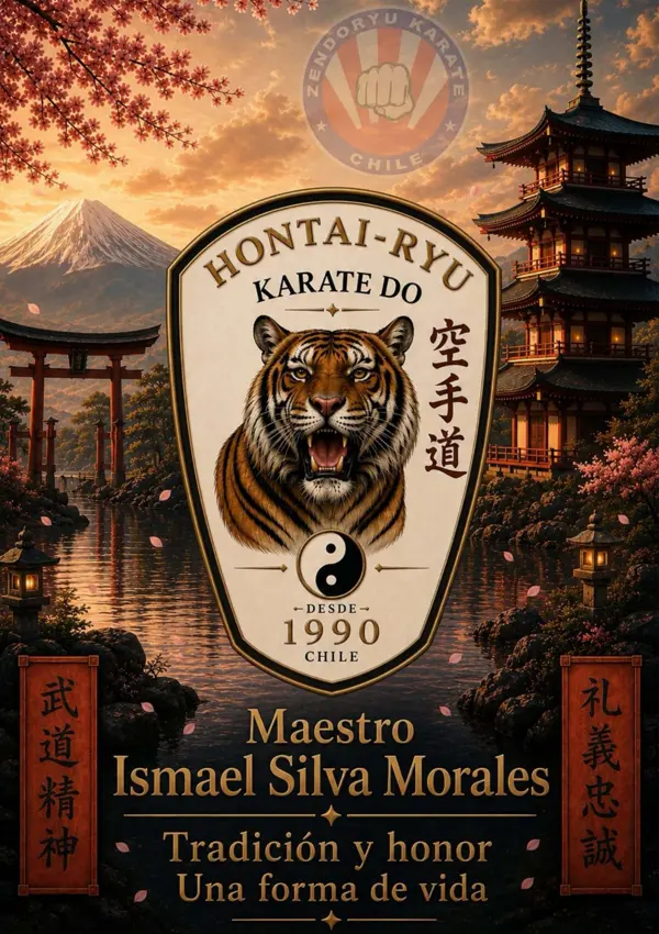 Cartel de hontai ryu karate-do del maestro ismael silva morales