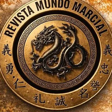 Revista mundo marcial Sello de la revista mundo marcial con un dragón