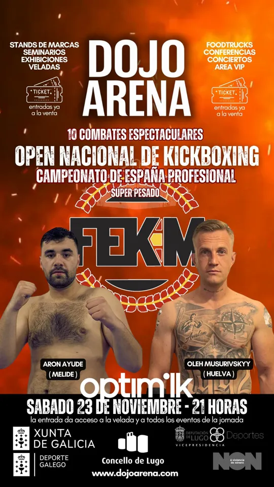 Cartel del open nacional de kickboxing y campeonato de españa fekm
