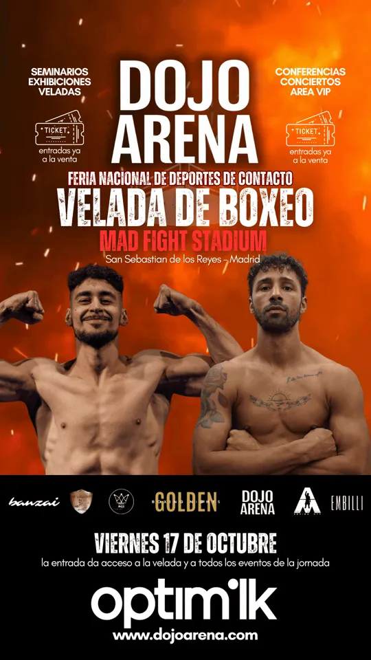 Cartel de la velada de boxeo del dojo arena 2025