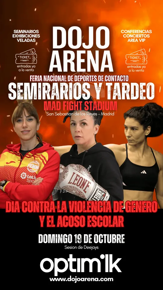 Dojo arena Cartel del domingo contra la violencia de género y el acoso escolar