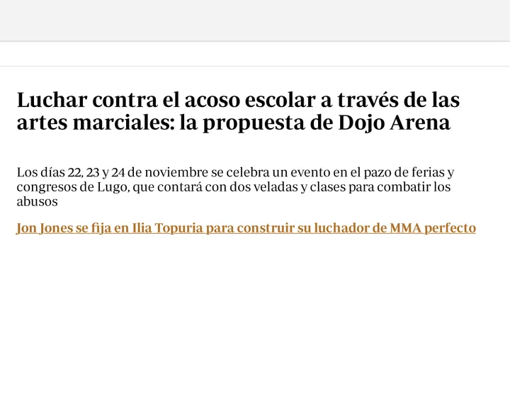Recorte de abc sobre el dojo arena y el acoso escolar
