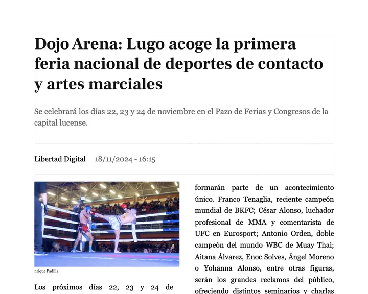 Recorte de libertad digital sobre el dojo arena
