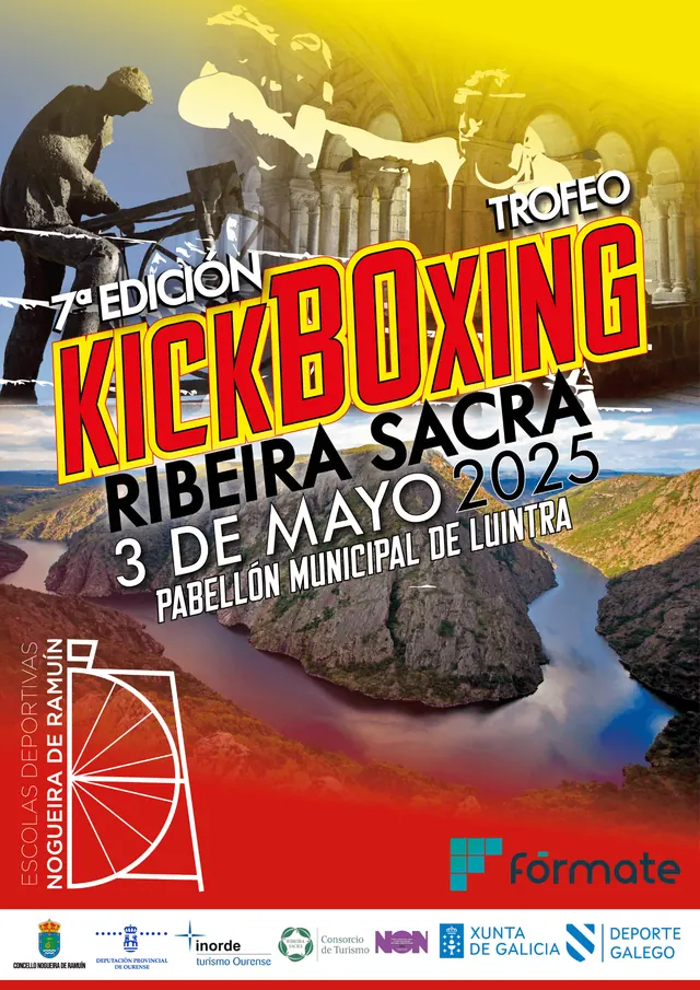 Cartel de la 7ª edición del trofeo kickboxing ribeira sacra, 3 de mayo de 2025