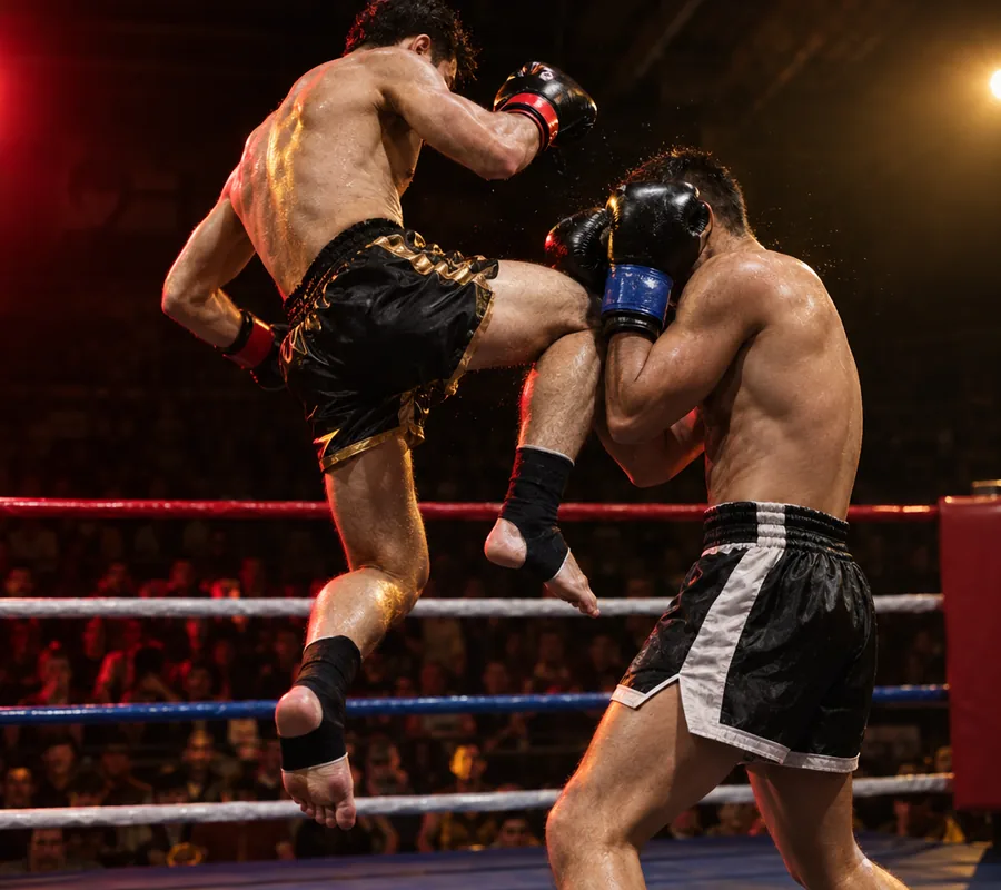 K1 en el ring: rodillazo en salto a pleno contacto