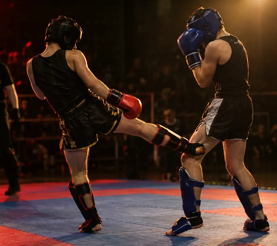 Kick light: patada baja controlada a la pierna del rival