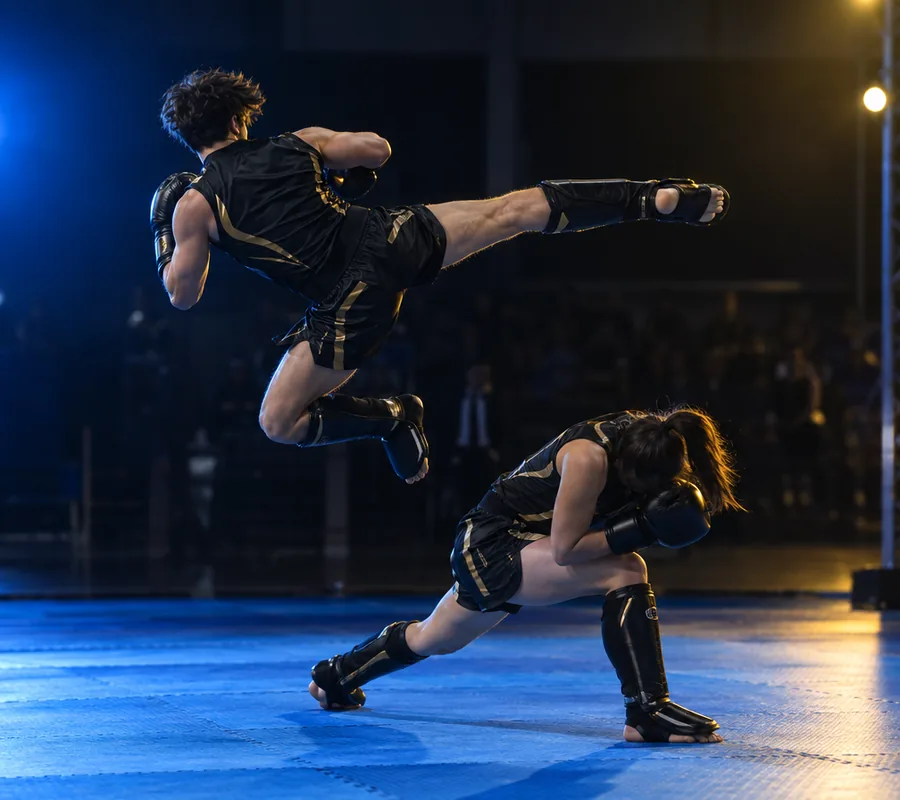 Mock combat: combate coreografiado entre dos deportistas sin contacto real