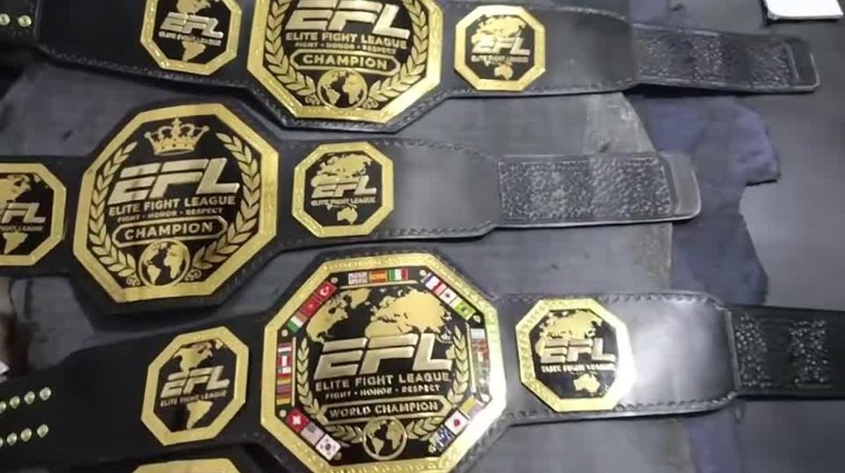 Cinturones de campeón de efl elite fight league en juego en efl 2 aranjuez