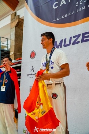 Daniel jiménez, samurai, con su medalla de oro