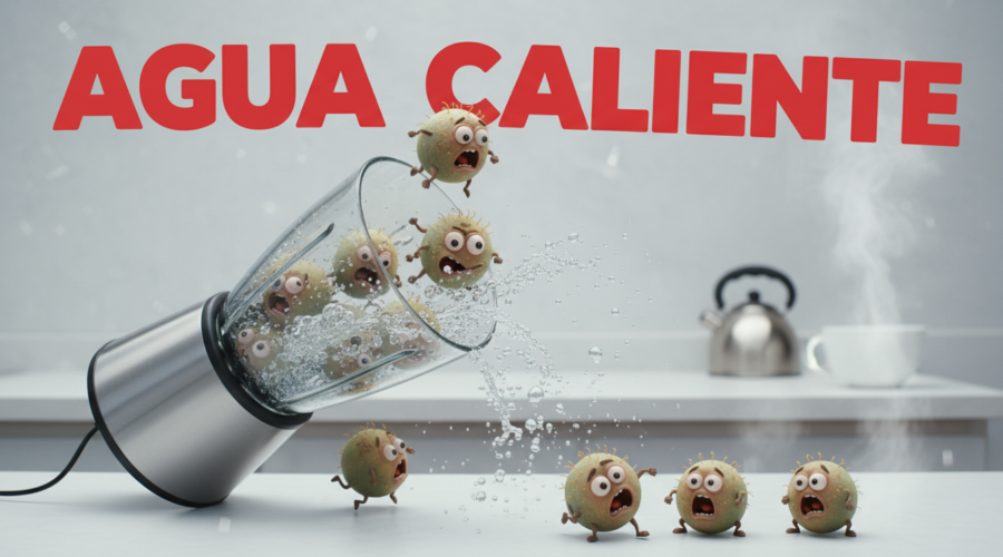 ¿Es seguro limpiar una batidora solo con agua caliente?