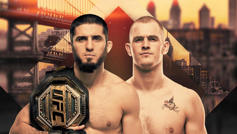 Islam makhachev e ian machado garry frente a frente en la jaula del ufc 330 en filadelfia
