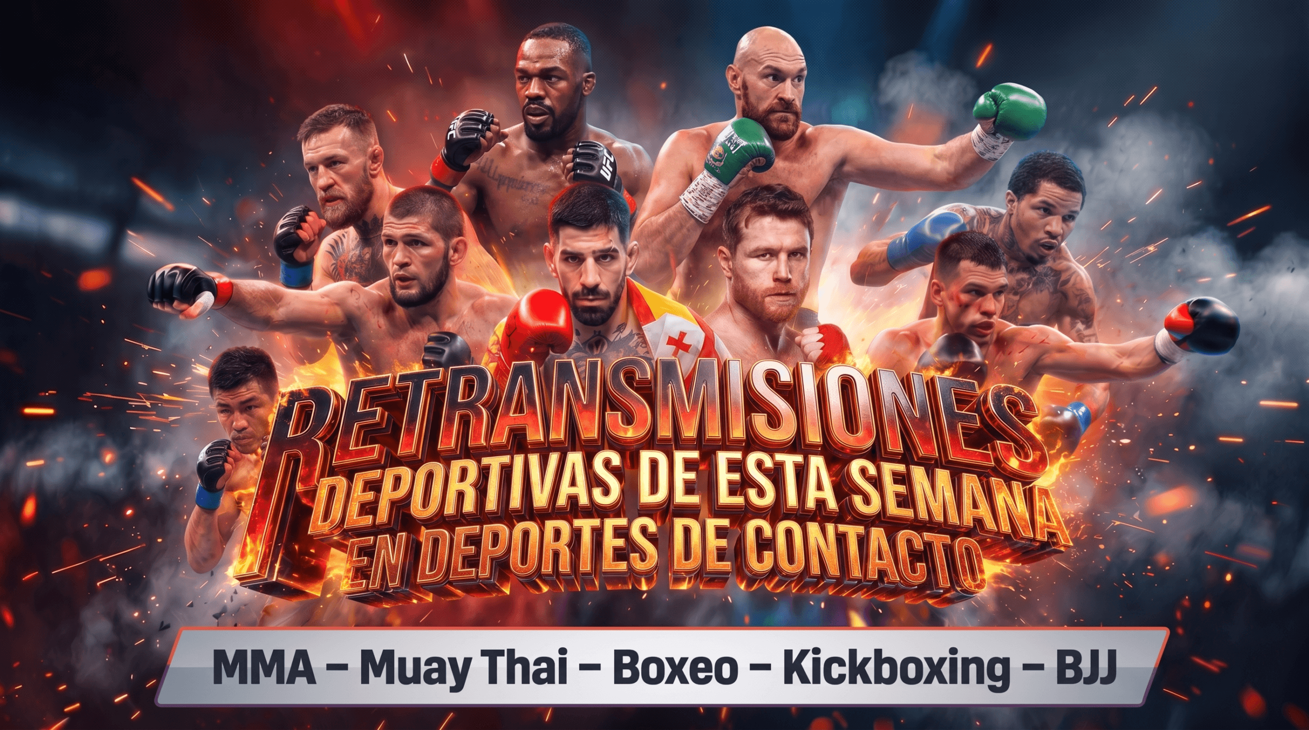 Calendario semanal de retransmisiones de ufc, pfl, one, boxeo, bkfc y wow en españa