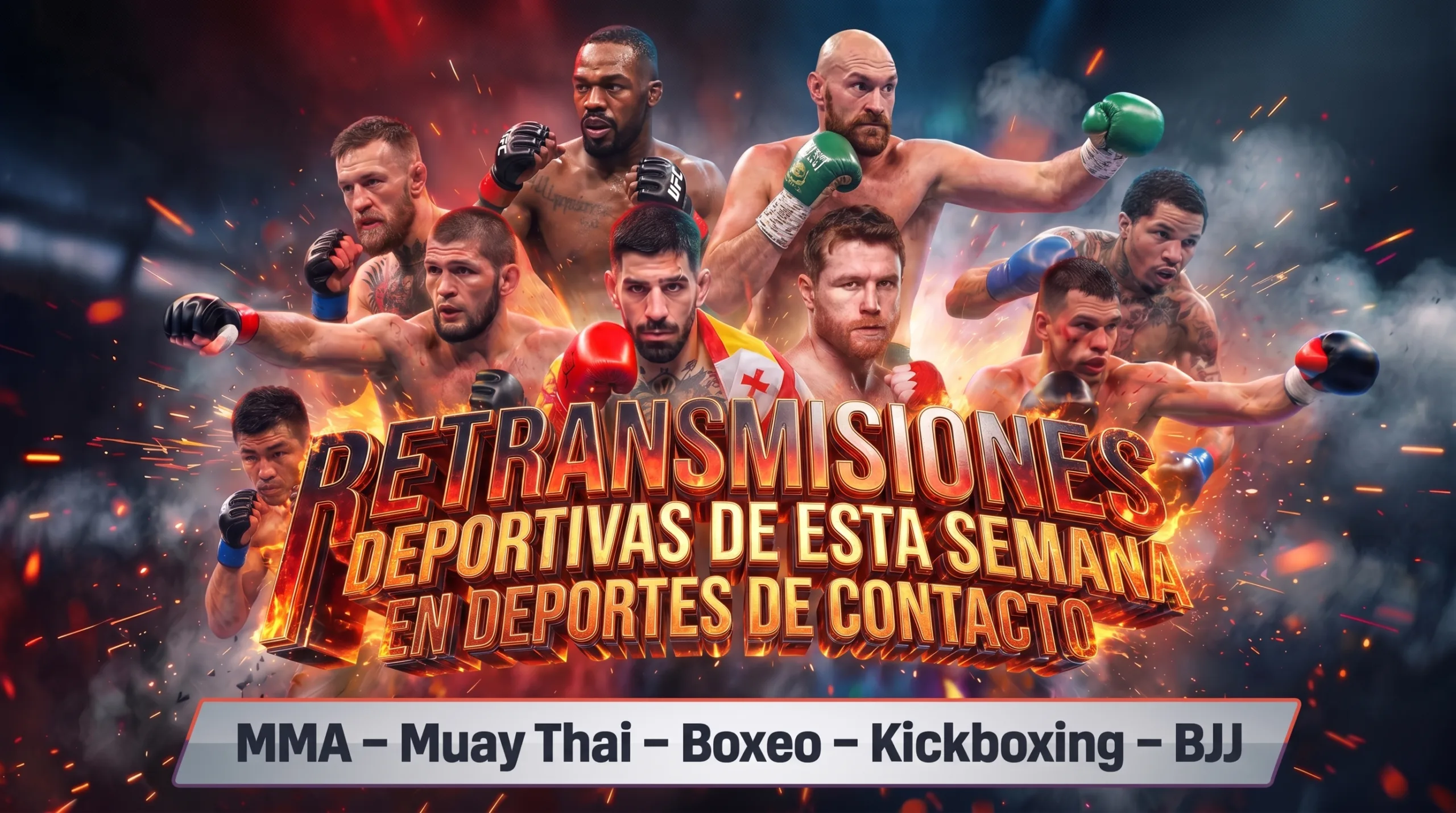 Deporte de contacto Calendario semanal de retransmisiones de ufc, pfl, one, boxeo, bkfc y wow en españa